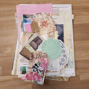 70 + Piece Ephemera Lot Junk Journal Scrapbooking Paper Supplies Mixed Bundle